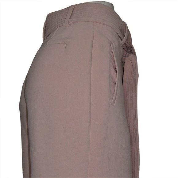 Wilfred Jallade Pink High Waisted Tie Front Crepe Pants Size 2 - Picture 7 of 12